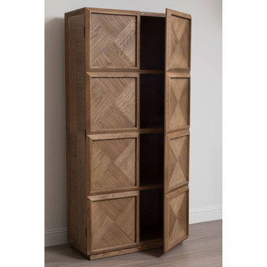 Salvar Natural Oak Wood Tall Cabinet – in room setting
