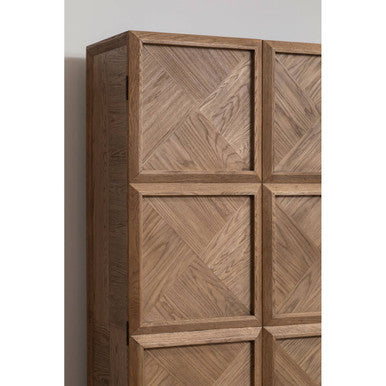 Salvar Natural Oak Wood Tall Cabinet – side view 2