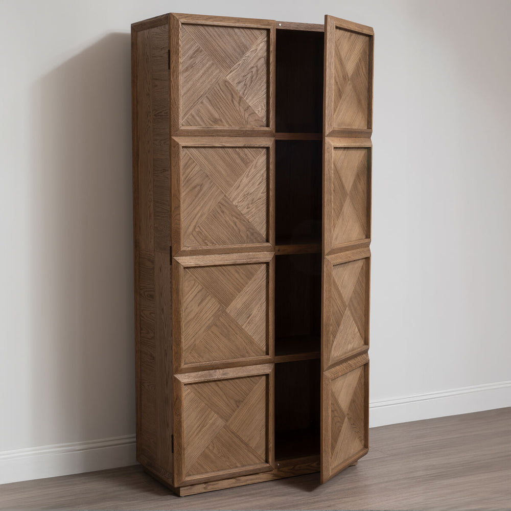 Salvar Natural Oak Wood Tall Cabinet