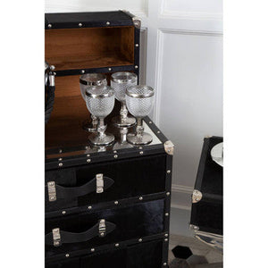 Kensington Townhouse Black Hair on Leather Drinks Cabinet – dimensions