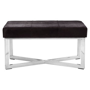 Kensington Townhouse Black Leather Bench