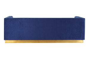 Opal Deep Blue Velvet 3 Seater Sofa – close-up