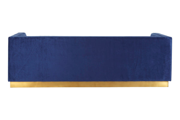 Opal Deep Blue Velvet 3 Seater Sofa – close-up