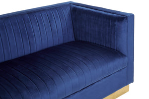 Opal Deep Blue Velvet 3 Seater Sofa – back view 2