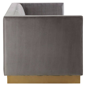 Opal Grey Velvet 3 Seater Sofa – detail