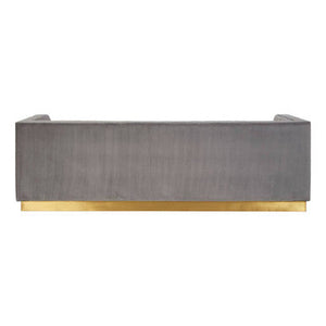 Opal Grey Velvet 3 Seater Sofa – in room setting