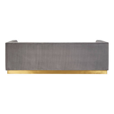 Opal Grey Velvet 3 Seater Sofa – in room setting