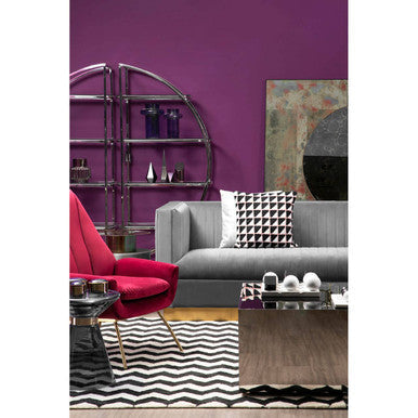 Opal Grey Velvet 3 Seater Sofa – back view