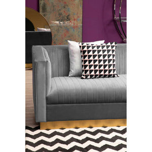 Opal Grey Velvet 3 Seater Sofa – close-up