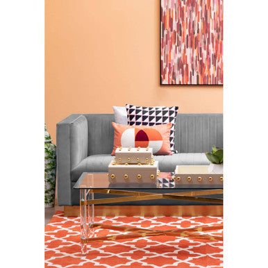 Opal Grey Velvet 3 Seater Sofa – side view 2