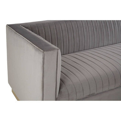 Opal Grey Velvet 3 Seater Sofa – detail 2