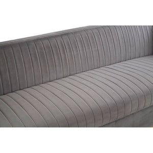 Opal Grey Velvet 3 Seater Sofa – in room setting 2