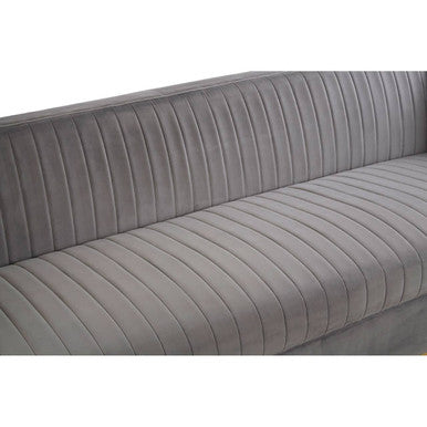 Opal Grey Velvet 3 Seater Sofa – in room setting 2