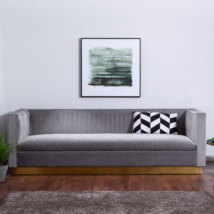 Opal Grey Velvet 3 Seater Sofa