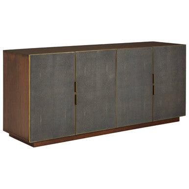 Kempton Grey Shagreen Effect 4 Door Sideboard – side view