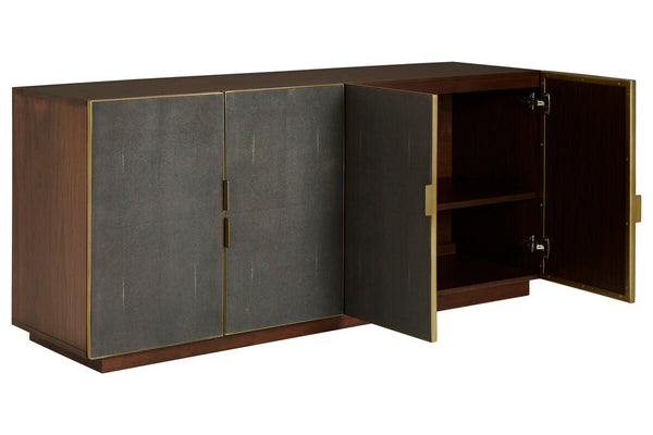Kempton Grey Shagreen Effect 4 Door Sideboard – detail