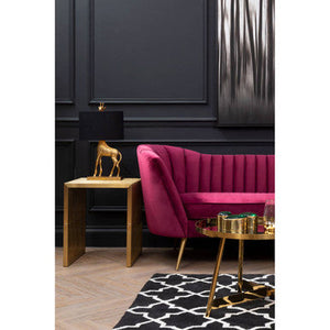 Binky Red Wine Velvet 3 Seater Sofa – close-up