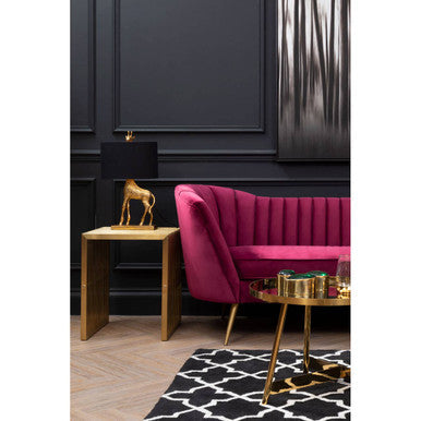 Binky Red Wine Velvet 3 Seater Sofa – close-up