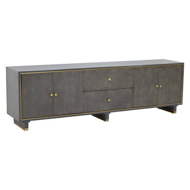 Deskey Grey Shagreen Effect Media Unit – detail
