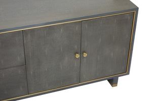 Deskey Grey Shagreen Effect Media Unit – close-up 2