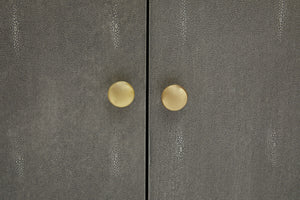 Deskey Grey Shagreen Effect Media Unit – angle view 2