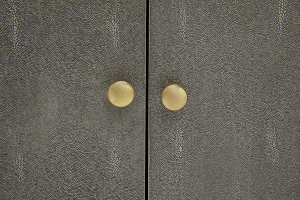 Deskey Grey Shagreen Effect Media Unit – angle view 2
