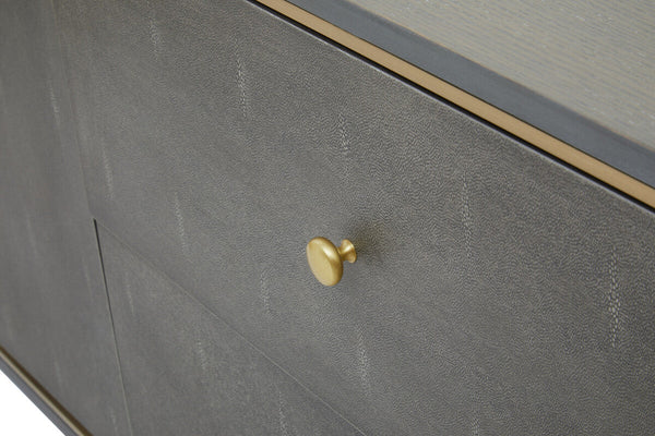 Deskey Grey Shagreen Effect Media Unit – side view 3
