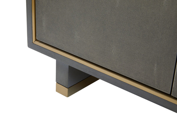 Deskey Grey Shagreen Effect Media Unit – close-up 3