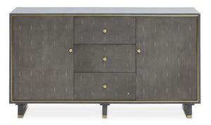 Deskey Grey Shagreen Effect 2 Door and 3 Drawer Sideboard