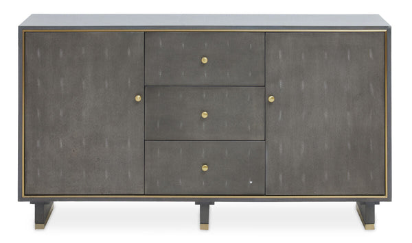 Deskey Grey Shagreen Effect 2 Door and 3 Drawer Sideboard