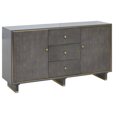 Deskey Grey Shagreen Effect 2 Door and 3 Drawer Sideboard