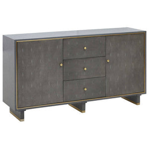 Deskey Grey Shagreen Effect 2 Door and 3 Drawer Sideboard – side view