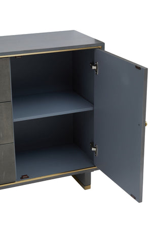 Deskey Grey Shagreen Effect 2 Door and 3 Drawer Sideboard – side view 2