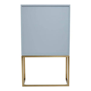 Duvali Grey and Champagne Finish 2 Door Tall Cabinet – in room setting