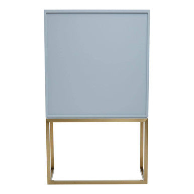 Duvali Grey and Champagne Finish 2 Door Tall Cabinet – in room setting