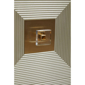 Duvali Grey and Champagne Finish 2 Door Tall Cabinet – back view