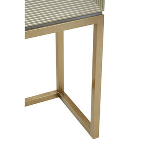 Duvali Grey and Champagne Finish 2 Door Tall Cabinet – side view 2