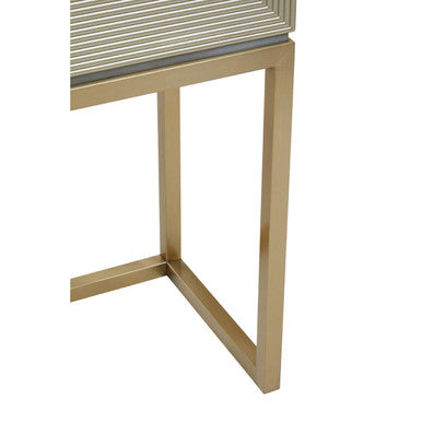 Duvali Grey and Champagne Finish 2 Door Tall Cabinet – side view 2
