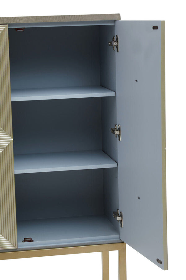 Duvali Grey and Champagne Finish 2 Door Tall Cabinet – in room setting 2