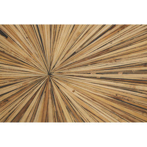 Gabelle Black and Natural Bamboo Console Table with Gold Base – angle view