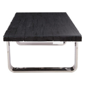 Kerala Black Recycled Wood Coffee Table with Curved Legs – dimensions