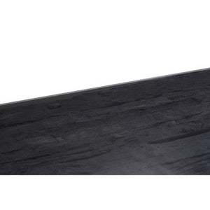 Kerala Black Recycled Wood Coffee Table with Curved Legs – close-up