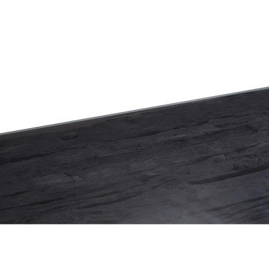 Kerala Black Recycled Wood Coffee Table with Curved Legs – close-up