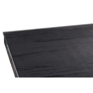 Kerala Black Recycled Wood Coffee Table with Curved Legs – back view
