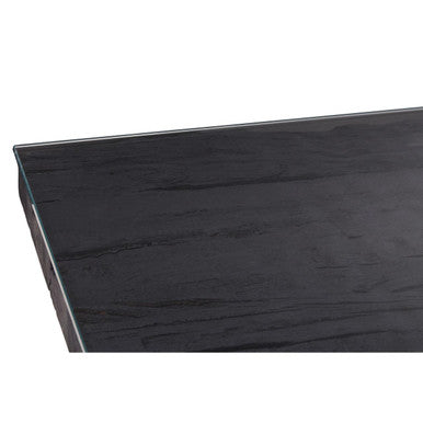 Kerala Black Recycled Wood Coffee Table with Curved Legs – back view