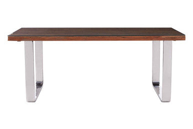 Kerala Natural Recycled Wood Rectangular Dining Table with Curved Legs