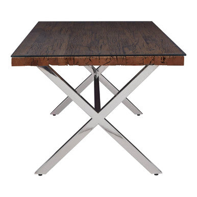 Kerala Natural Dining Table With Cross Base