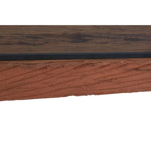 Kerala Natural Recycled Wood Rectangular Dining Table with Cross Base – side view 2