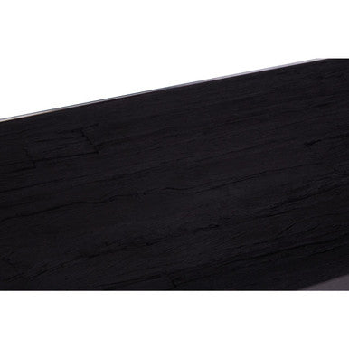 Kerala Black Recycled Wood and Glass Coffee Table – angle view