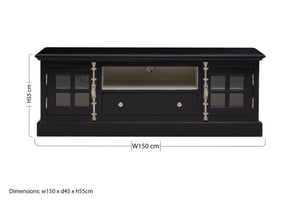 Covent Black Wooden Media Unit – in room setting 2